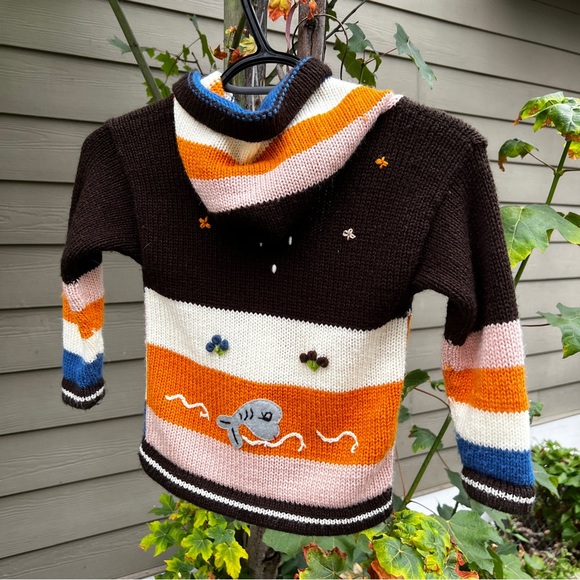 Handmade Little Kids’ Embroidery Appliqué Colorful Zip Hooded Cardigan 3T - Picture 7 of 9